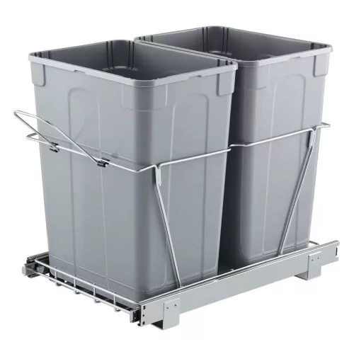 Kihúzható dupla konyhai szemetes 2 × 33,1 literes szekrénybe szerelhető szelektív hulladékgyűjtő