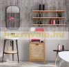 Bamboo laundry basket and bathroom shelf with 2 shelves