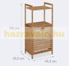 Bamboo laundry basket and bathroom shelf with 2 shelves