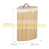 Bamboo folding corner laundry basket 60 liters in natural color