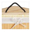 Bamboo folding corner laundry basket 60 liters in natural color