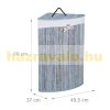 Bamboo folding corner laundry basket 60 liters in gray color