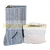 Bamboo folding corner laundry basket 60 liters in gray color