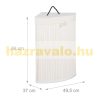 Bamboo folding corner laundry basket 60 liters in white