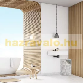   Bambusz sarok szennyeskosár háromszög mintával 60 literes
