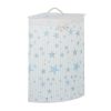 Bamboo corner laundry basket with star pattern, 60 liters