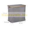 Double square laundry basket with lid, 74 liters in gray color