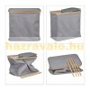 Double square laundry basket with lid, 74 liters in gray color