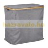 Double square laundry basket with lid, 74 liters in gray color