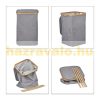 Square laundry basket with lid 42 liters in gray color