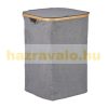 Square laundry basket with lid 42 liters in gray color