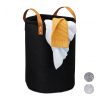 Portable laundry basket in black, 28 liters