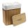 Bamboo laundry basket with canvas bag, foldable 105 liters  