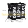 3-compartment laundry basket 90 liters in black