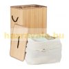 Bamboo rectangular laundry basket 80 liters natural color 