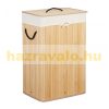 Bamboo rectangular laundry basket 80 liters natural color 