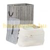 Bamboo rectangular laundry basket 80 liters gray color 