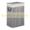 Bamboo rectangular laundry basket 80 liters gray color 