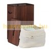 Bamboo rectangular laundry basket 80 liters brown color 