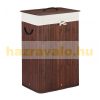 Bamboo rectangular laundry basket 80 liters brown color 