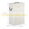 Bamboo rectangular laundry basket 80 liters white 