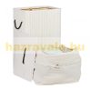 Bamboo rectangular laundry basket 80 liters white 