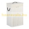 Bamboo rectangular laundry basket 80 liters white 