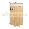 Bamboo round laundry basket 70 liters in natural color