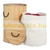 Bamboo round laundry basket 70 liters in natural color