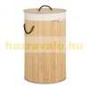 Bamboo round laundry basket 70 liters in natural color