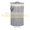 Bamboo round laundry basket 70 liters in gray color