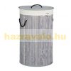 Bamboo round laundry basket 70 liters in gray color