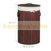 Bamboo round laundry basket 70 liters in brown color