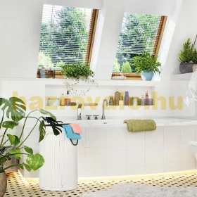   Bambusz kerek szennyestartó kosár 70 literes fehér színben