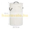 Bamboo round laundry basket 70 liters in white