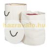 Bamboo round laundry basket 70 liters in white