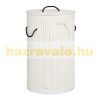 Bamboo round laundry basket 70 liters in white