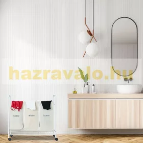 Gurulós 3 rekeszes szennyestartó kosár 100 literes