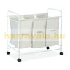 Rolling 3-compartment laundry basket 100 liters