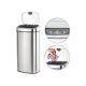 Sensory dustbin with automatic manual motion sensor, aluminum 68 liters