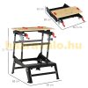 Workbench assembly bench adjustable height assembly table 68x60x78 cm