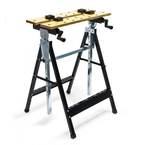 Folding work table 62.5 x 60.5 x 84.5 - 115.5 cm with tool tray