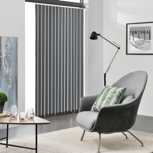 Szalagfüggöny 150 cm szélesszürke lamellás függöny A 180 cm hosszú lamellák szabadon rövidíthetők, p