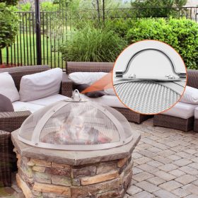   Szikravédő rozsdamentes acél szikrafedél 686 mm tűzrakó fedél biztonság szabadtéri tűzrakásokhoz