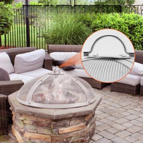   Rozsdamentes acél szikravédő 1016 mm kerek tűzrakó fedél biztonság szabadtéri tűzrakásokhoz