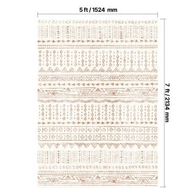   Modern nappali szőnyeg 152x213 cm mosható, csúszásmentes rövid szálú felületszőnyeg bézs színben