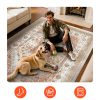 Vintage stílusú nagyméretű szőnyeg 244x305 cm mosható, csúszásmentes, rövid szálú szőnyeg barnás-vörös árnyalatban