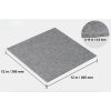 Moduláris padlószőnyeg elemek 12db x 305x305 mm puha párnázással, lehúzható és felragasztható világosszürke