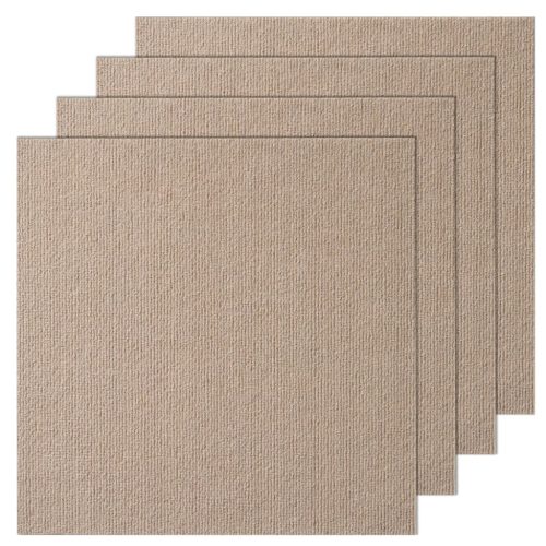 Öntapadós padlószőnyeg elemek 10 db 457x457 mm puha párnázással, lehúzható és felragasztható világosbarna