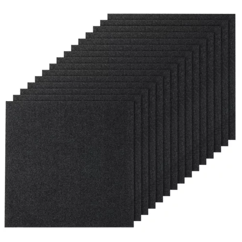 Moduláris padlószőnyeg 15 db x 61x61 cm öntapadós padlószőnyeg lapok fekete